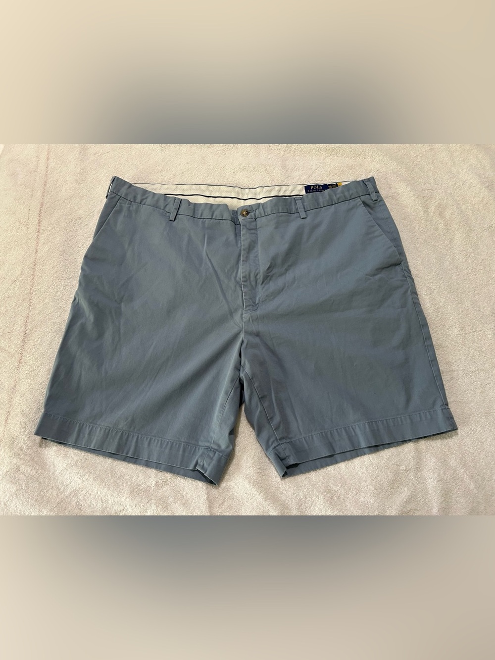 Polo by Ralph Lauren Men’s Dusty Blue Flat-Front Twill Shorts